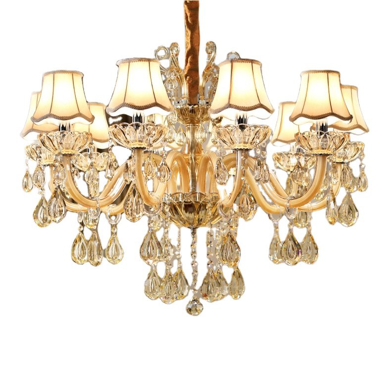 European luxury crystal chandelier banquet hall gold pendant lamp modern hotel decorative lighting living room celling lamps_algz_62305740211