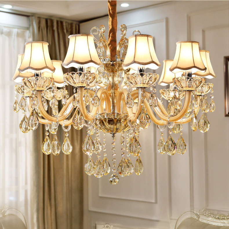 European luxury crystal chandelier banquet hall gold pendant lamp modern hotel decorative lighting living room celling lamps_algz_62305740211