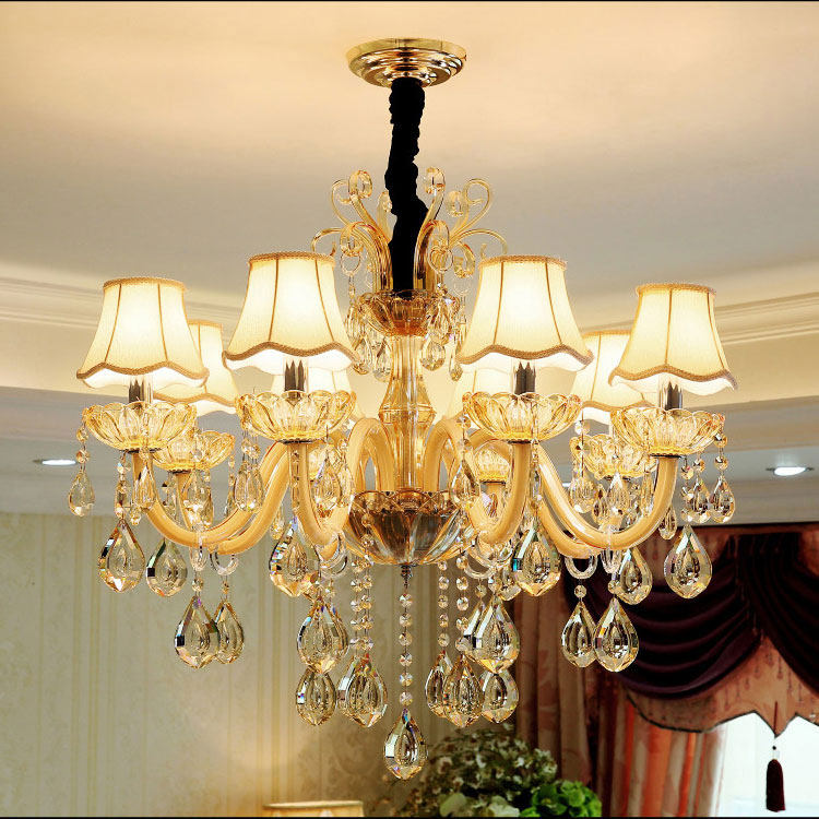 European luxury crystal chandelier banquet hall gold pendant lamp modern hotel decorative lighting living room celling lamps_algz_62305740211