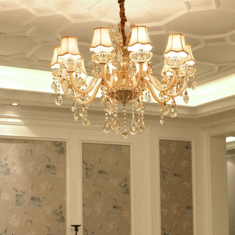 European luxury crystal chandelier banquet hall gold pendant lamp modern hotel decorative lighting living room celling lamps_algz_62305740211