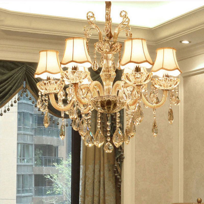 European luxury crystal chandelier banquet hall gold pendant lamp modern hotel decorative lighting living room celling lamps_algz_62305740211