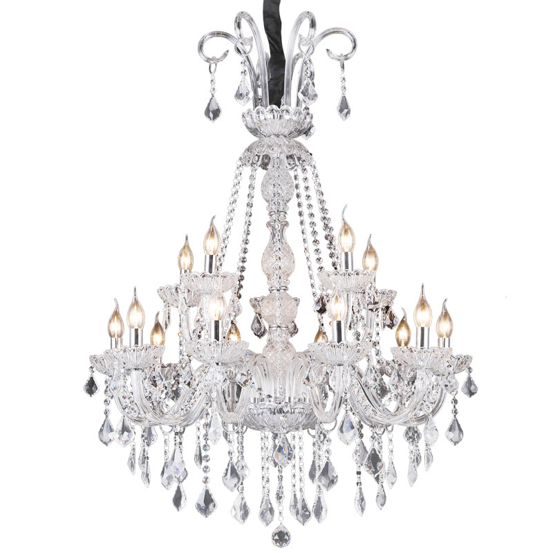 European luxury crystal chandelier modern home living room bedroom transparent glass crystal lamp banquet hall hotel pendant lam_algz_60800063868