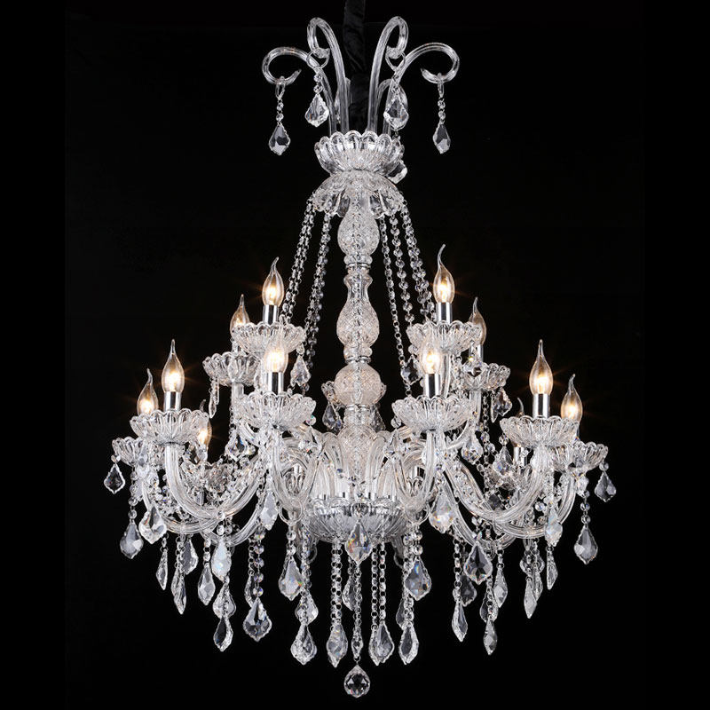 European luxury crystal chandelier modern home living room bedroom transparent glass crystal lamp banquet hall hotel pendant lam_algz_60800063868