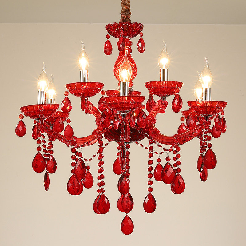 European Maria Teresa crystal chandelier modern hall home decoration crystal lighting red luster festive wedding crystal lamp_algz_1600231201812