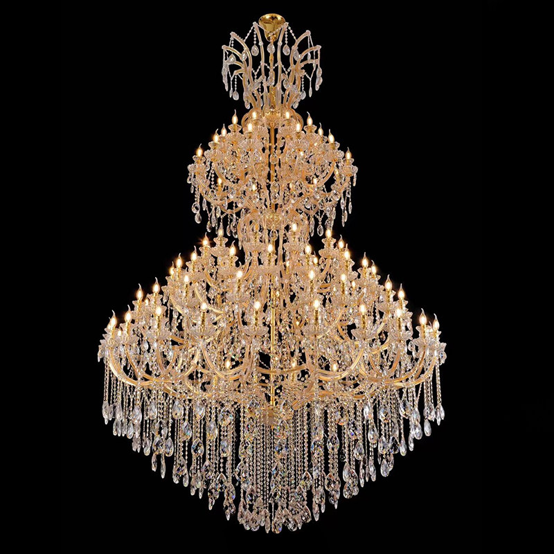 European Maria Theresa large classical golden crystal lamp ceiling crystal chandelier for hotel lobby villa k9 crystal lights_algz_62458257892