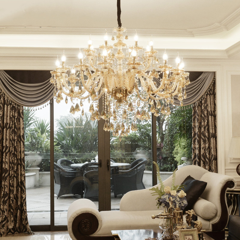 European modern candle crystal chandelier luxury villa lobby hotel large project decorative lighting large crystal chandelier_algz_1600217069525