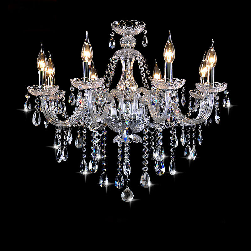 European modern crystal chandelier simple home ceiling decoration chandelier lighting transparent crystal luster pendant lamp_algz_1600252956236