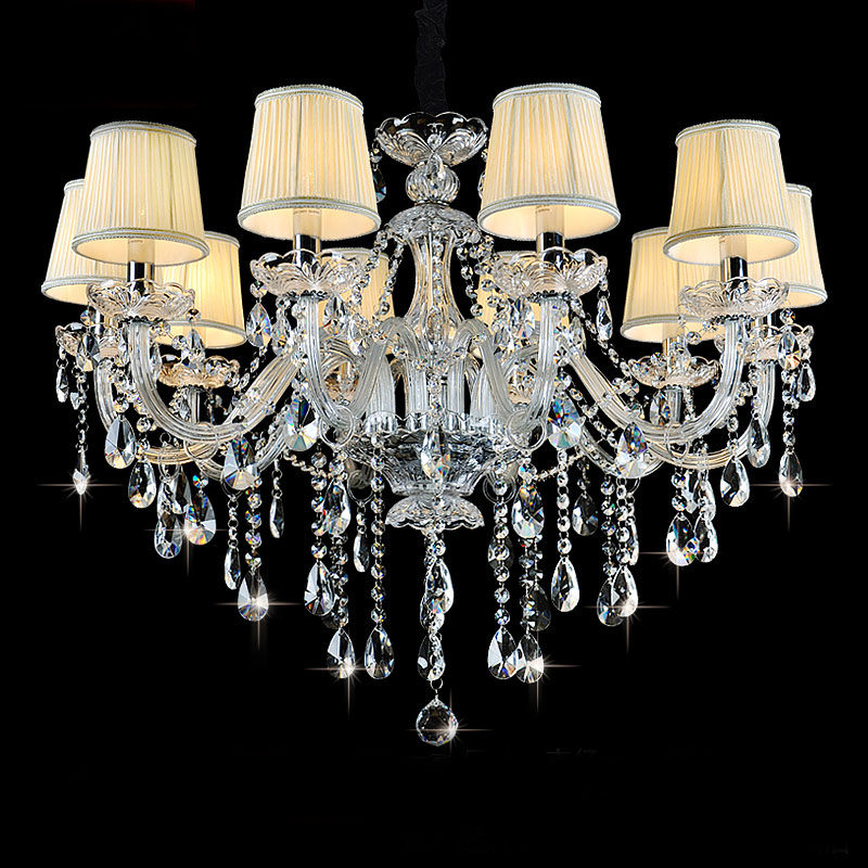 European modern crystal chandelier simple home ceiling decoration chandelier lighting transparent crystal luster pendant lamp_algz_1600252956236