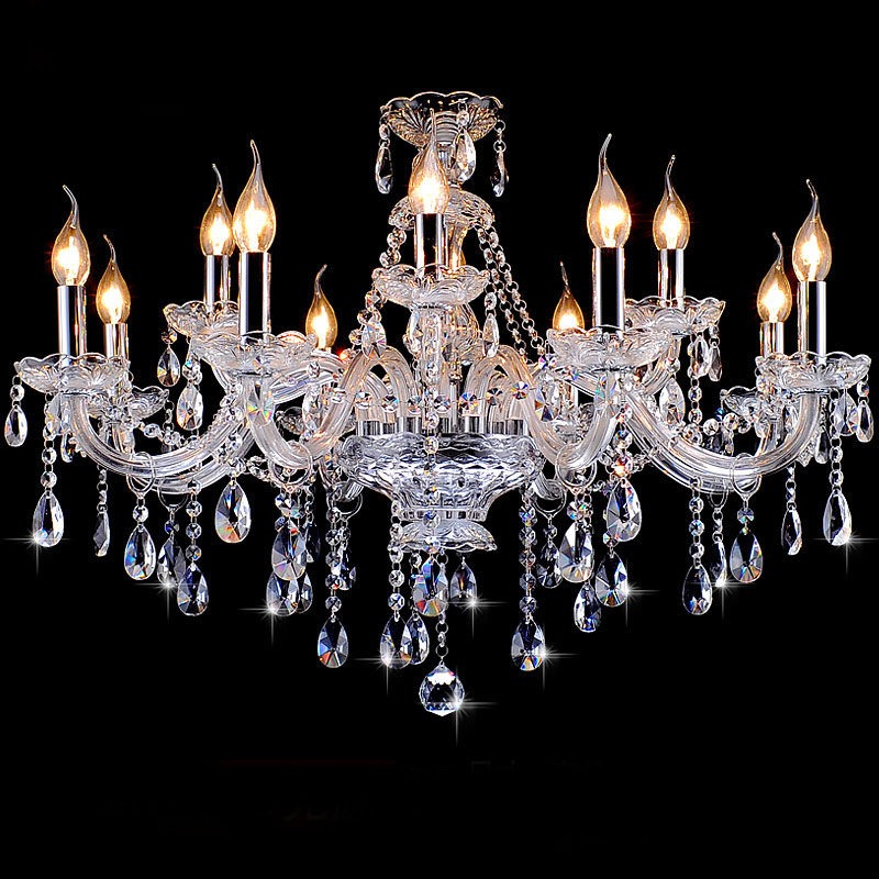 European modern crystal chandelier simple home ceiling decoration chandelier lighting transparent crystal luster pendant lamp_algz_1600252956236