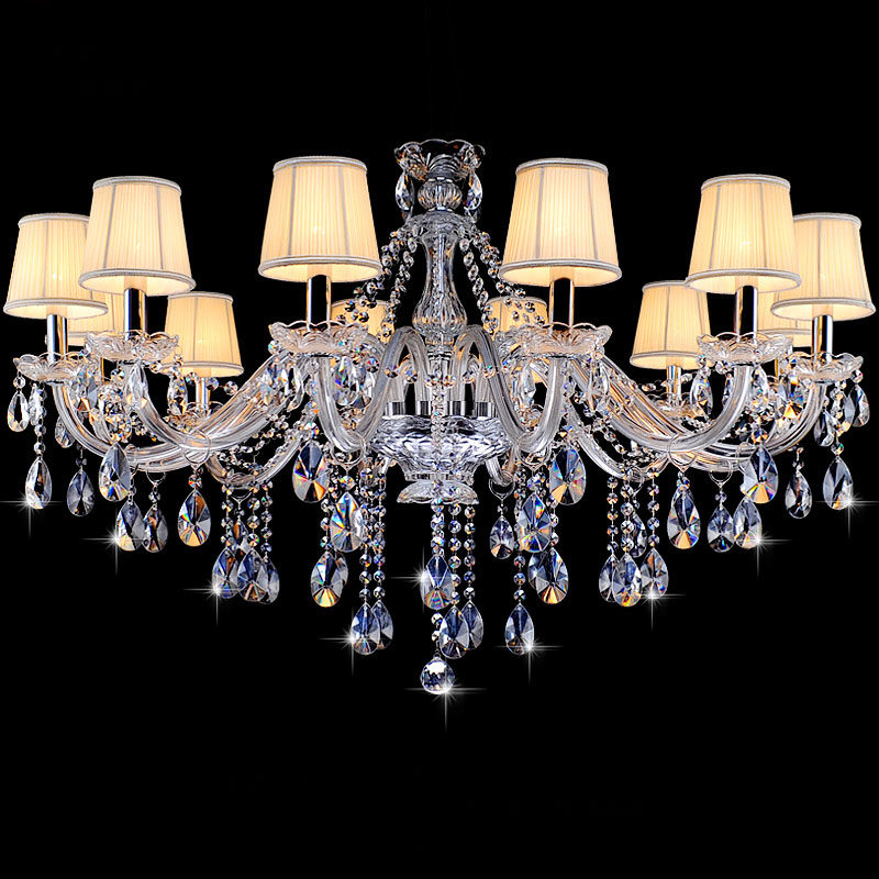 European modern crystal chandelier simple home ceiling decoration chandelier lighting transparent crystal luster pendant lamp_algz_1600252956236