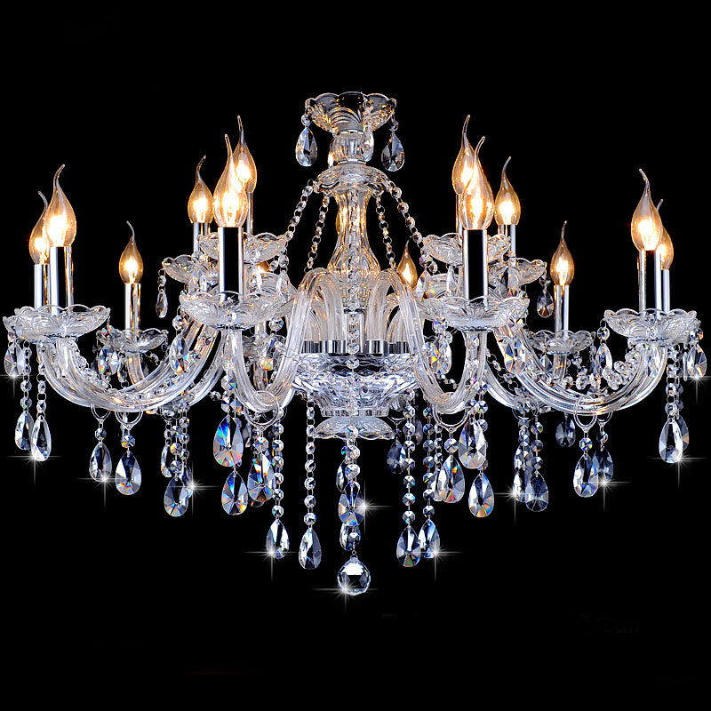 European modern crystal chandelier simple home ceiling decoration chandelier lighting transparent crystal luster pendant lamp_algz_1600252956236