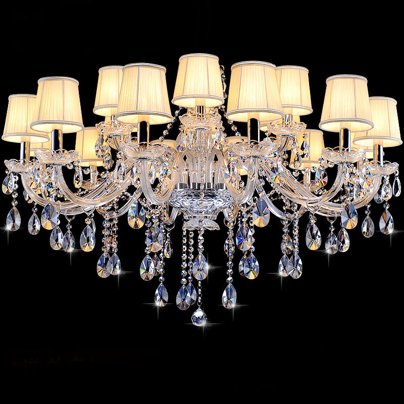 European modern crystal chandelier simple home ceiling decoration chandelier lighting transparent crystal luster pendant lamp_algz_1600252956236