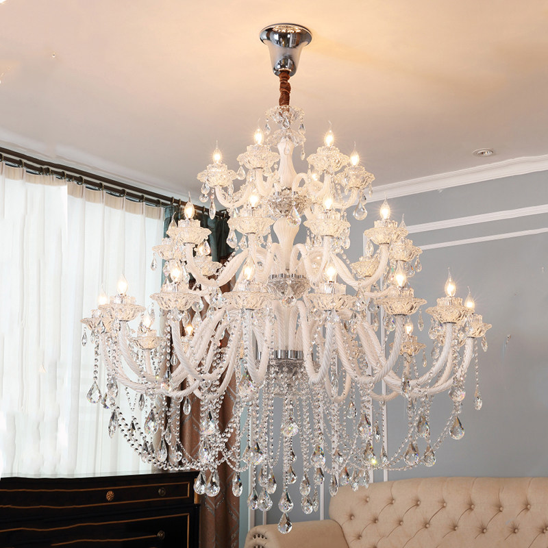 European Modern lustre large white 32 arms crystal lamps for big hall living room lights hotel wedding decoration pendant lights_algz_1600227635232