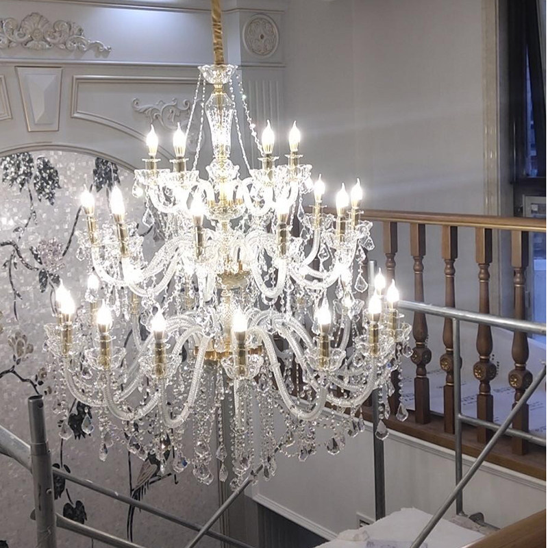 European Modern lustre large white 32 arms crystal lamps for big hall living room lights hotel wedding decoration pendant lights_algz_1600227635232