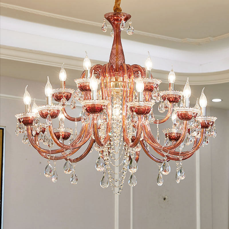 European Modern luxurious candle chandelier luxury crystal lamp classic big large wedding light decoration cristal pendant light_algz_1600341254249