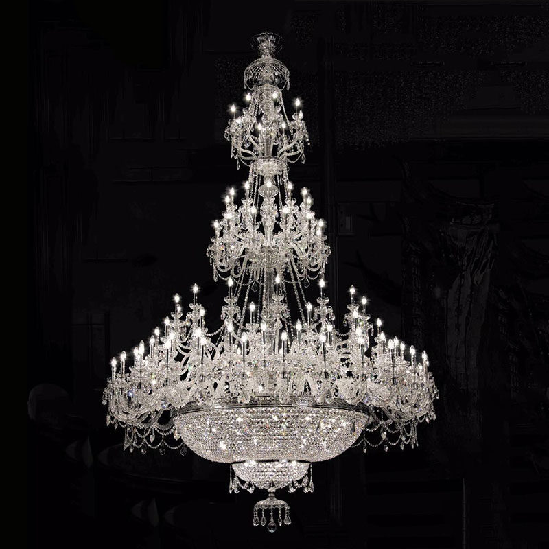 European modern luxury candle crystal chandelier living room hotel club house villa duplex building staircase long chandelier_algz_1600170171644