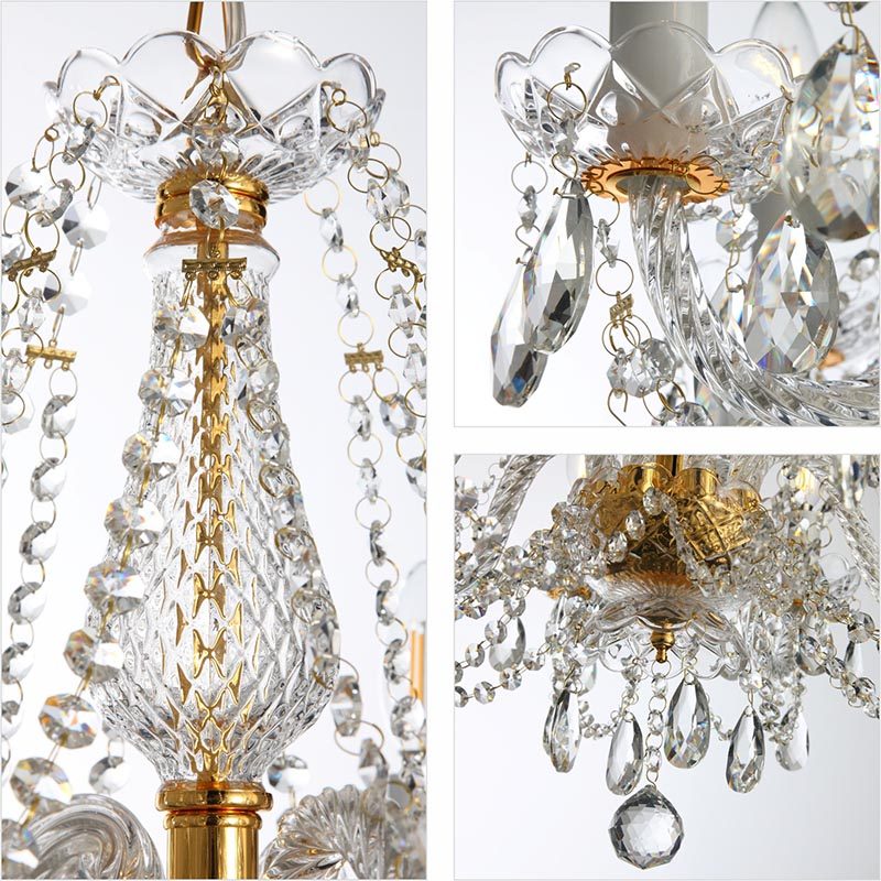 European Modern Luxury gold K9 Crystal Chandelier decoration lighting Living Room led hotel crystal pendant lights_algz_1600623313370