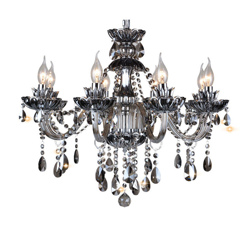 European modern smoke gray crystal chandelier bedroom luster living room indoor maria theresa lighting pendant light chandelier_algz_1600303661073