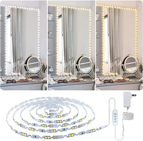 13 feet/4 meters LED vanity mirror warm white light set can be bent without cutting vanity mirror wardrobe adjustable flexible strip light table set with dimmer and power mirror are not included