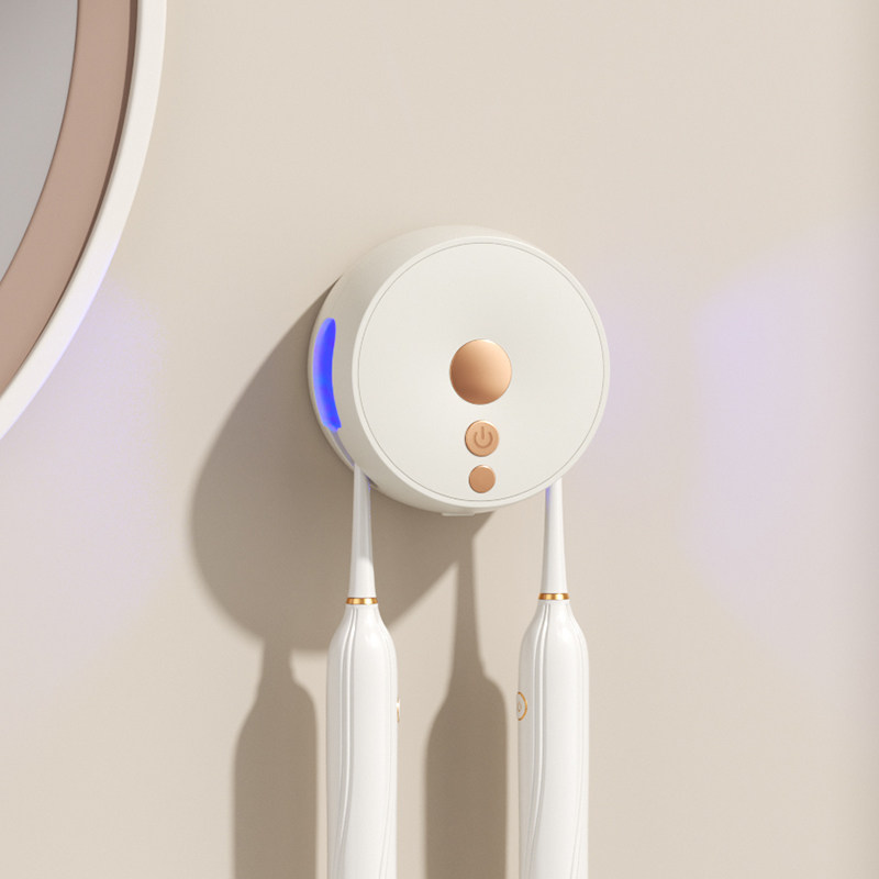 新款智能感应牙刷架紫外线消毒杀菌烘干壁挂式免打孔牙刷置物架