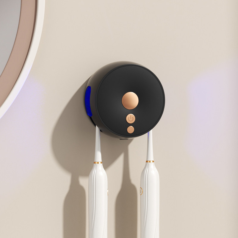 新款智能感应牙刷架紫外线消毒杀菌烘干壁挂式免打孔牙刷置物架