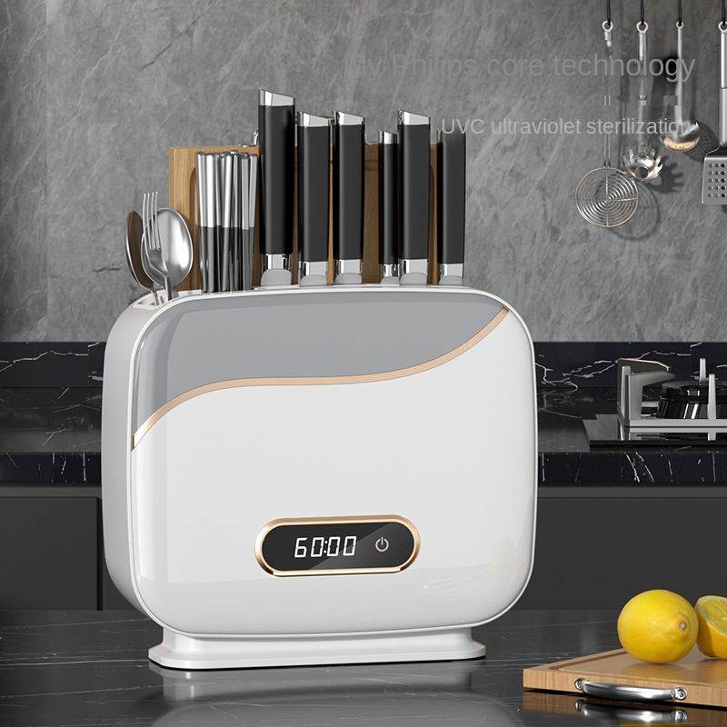 跨境多功能壁挂杀菌消毒刀架紫外线烘干刀具筷子收纳消毒机筷子筒