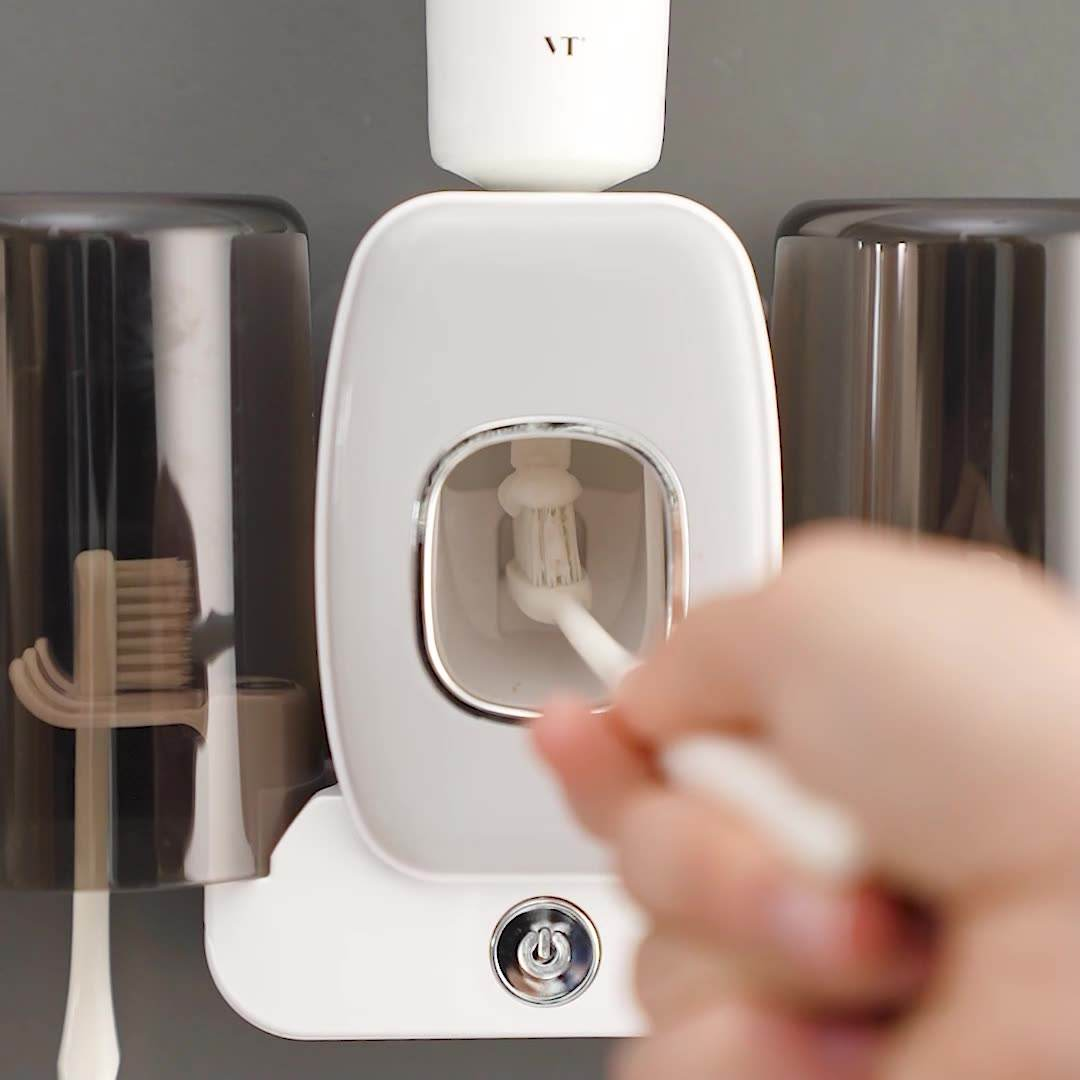 牙刷杯架壁挂式情侣牙刷架紫外线消毒器智能电动牙杯牙膏置物架
