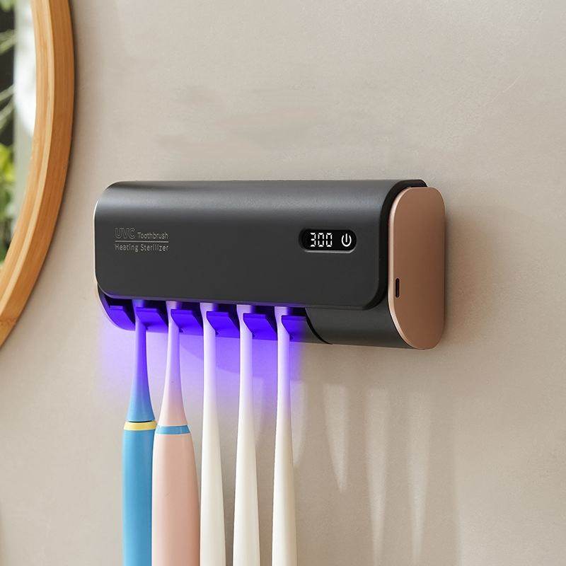 智能免打孔紫外线杀菌牙刷架杀菌牙刷消毒器壁挂式电动牙刷消毒盒