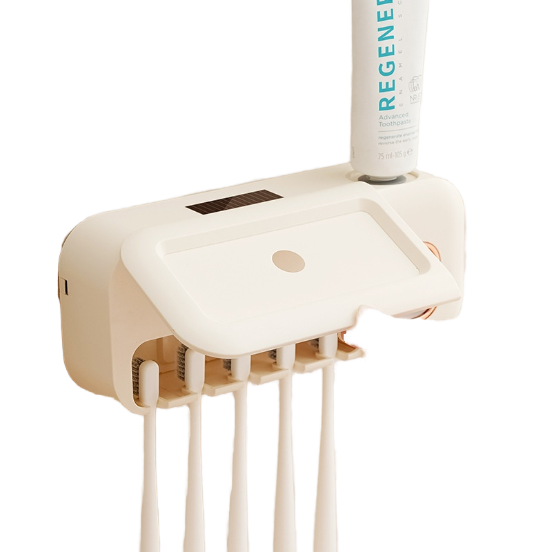 智能紫外线杀菌牙刷架免打孔壁挂式牙刷盒浴室牙刷置物架跨境收纳