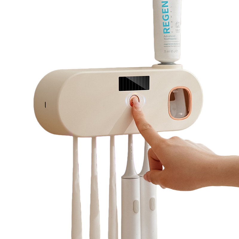 迷你USB充电牙刷架智能杀菌消毒免打孔无痕贴壁挂式收纳