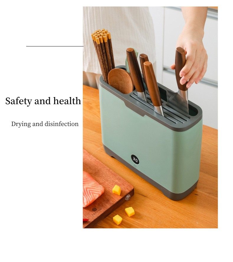 厂家直供紫外线杀菌刀架多功能刀筷收纳架触控式带烘干刀具除菌机