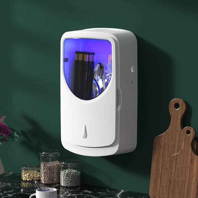 智能紫外线杀菌风干沥水免打孔壁挂式筷子筒卫生便捷健康厨房必备