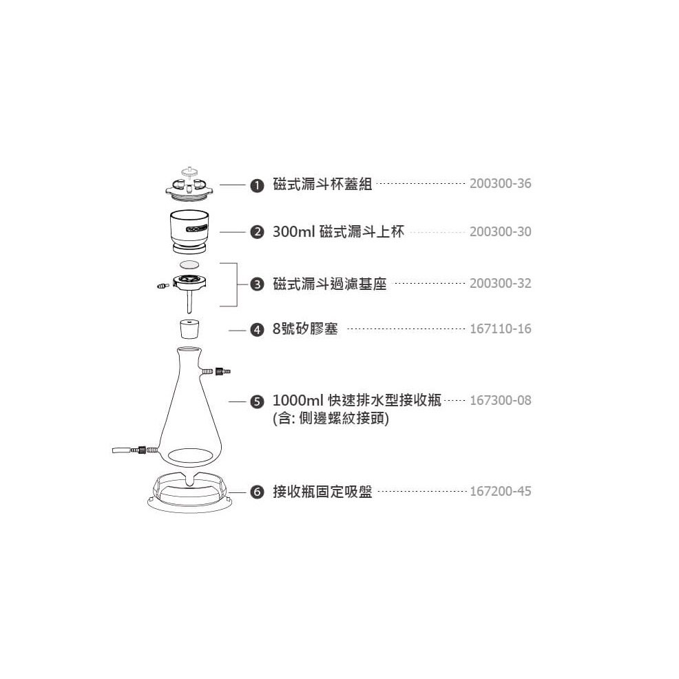 台湾洛科VF204专用抽滤瓶