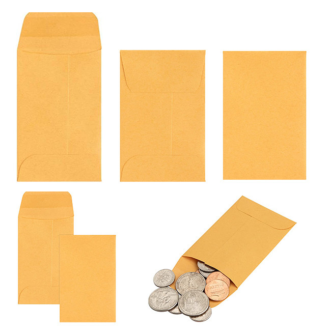 custom manufacturer factory business envelope mini kraft paper envelope slobber glue envelope