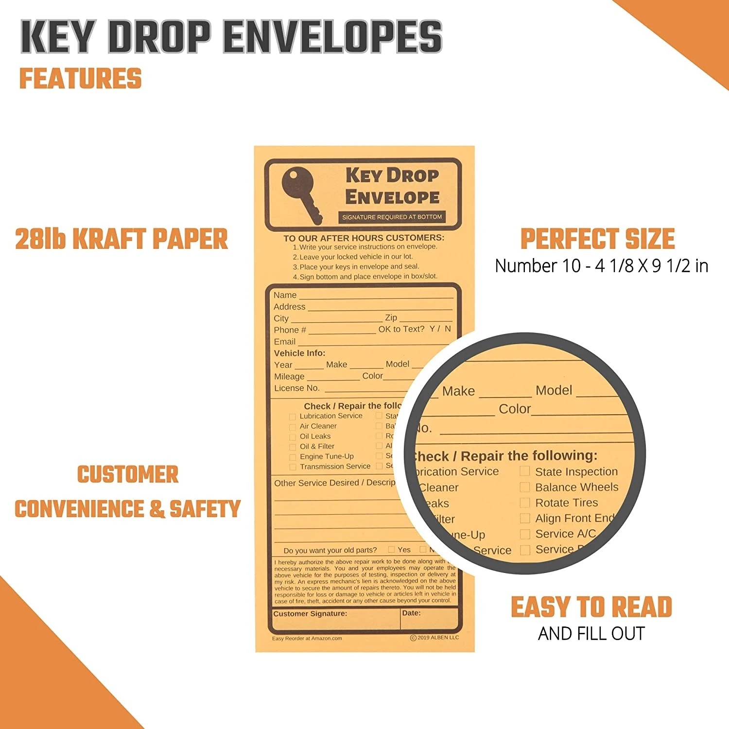 Key drop envelope