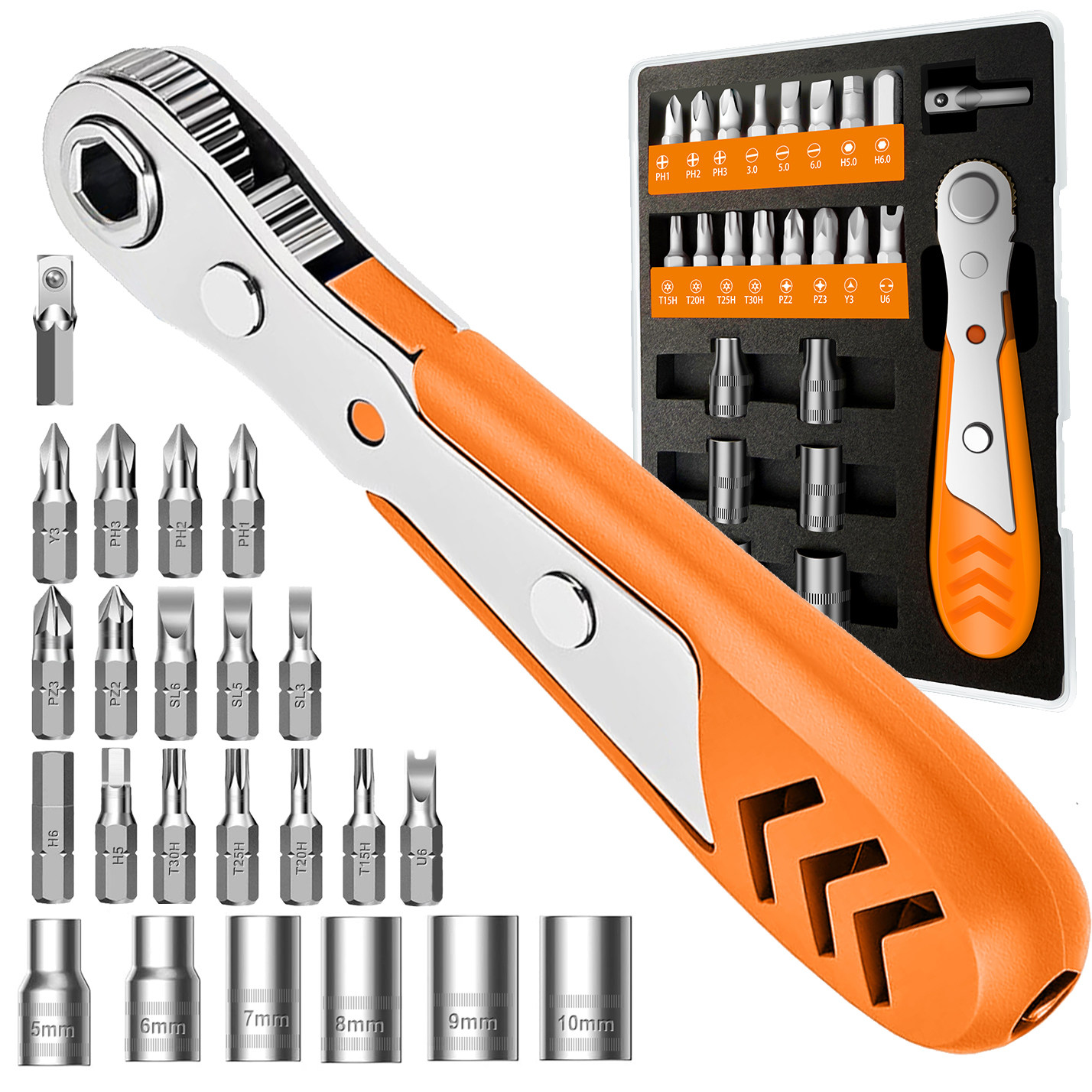 Right Angle Ratcheting Screwdriver Set