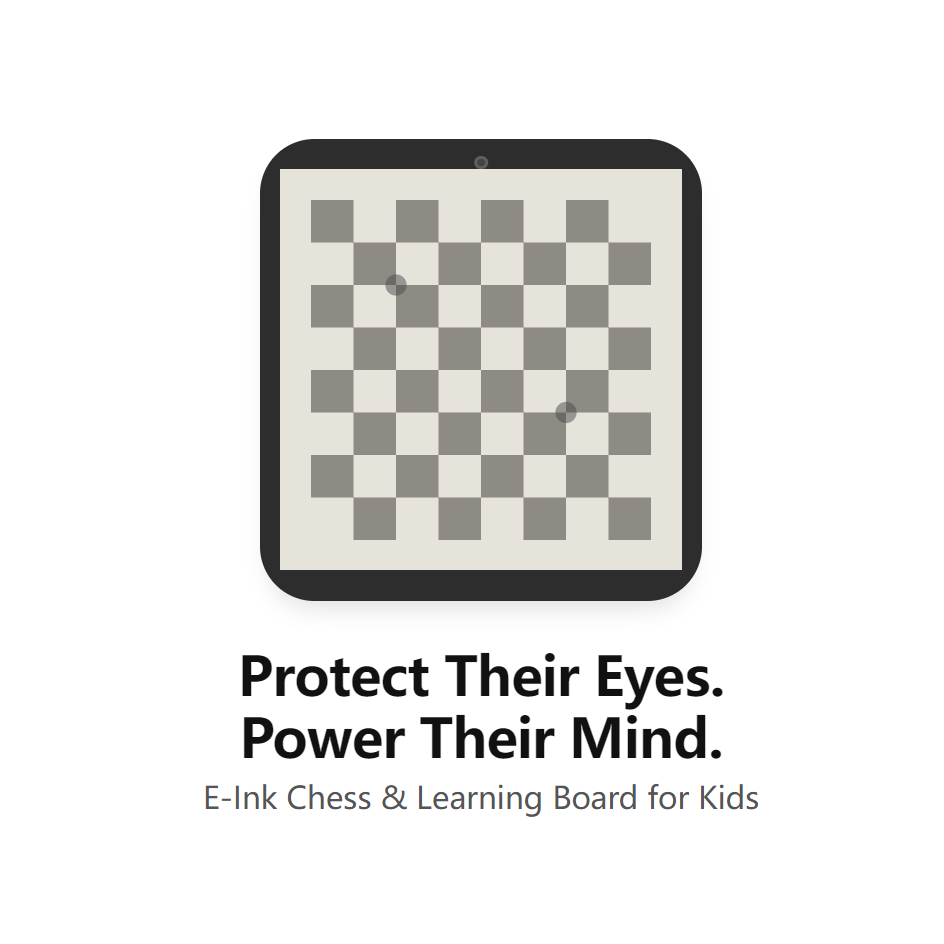 Protect Their Eyes. Power Their Mind. All-in-One E-Ink Chess & Learning Board for Kids