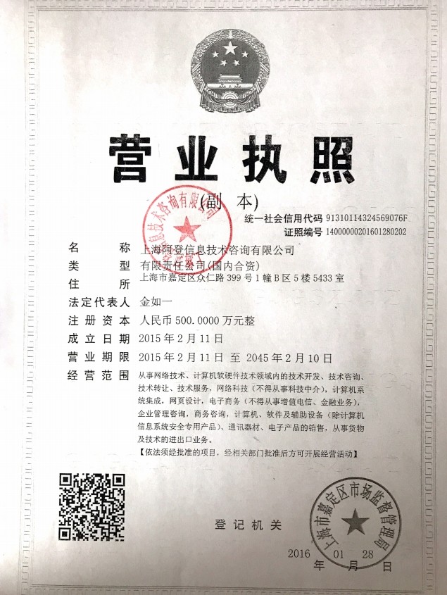 上海阿登信息技术咨询有限公司