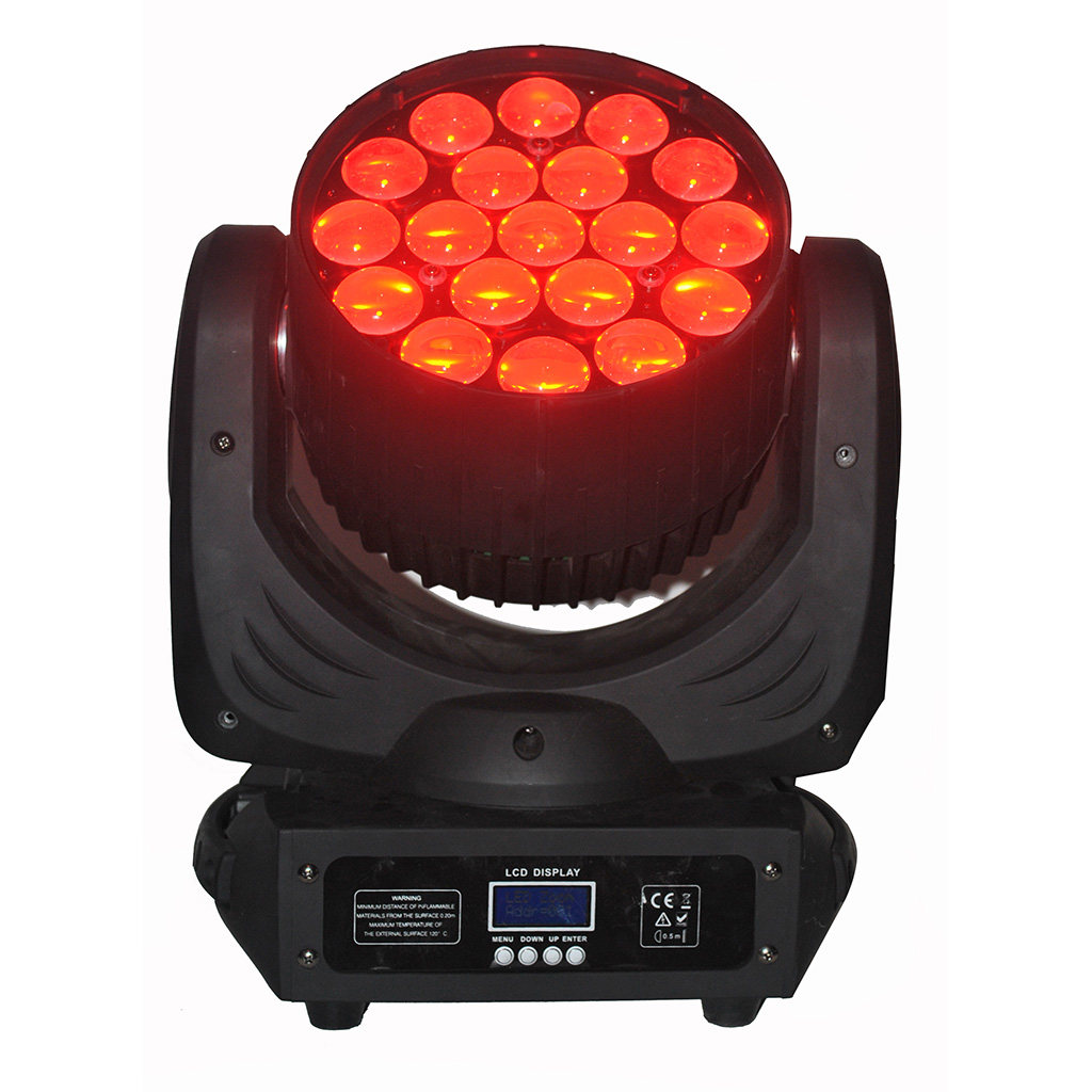 19pcs 15W  beam moving head light with  zoom function moving head light RGBW  HS-LMW1912M