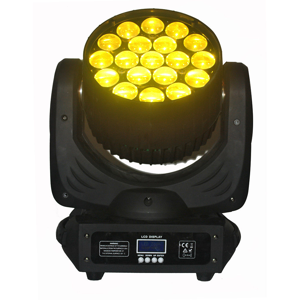 19pcs 15W  beam moving head light with  zoom function moving head light RGBW  HS-LMW1912M