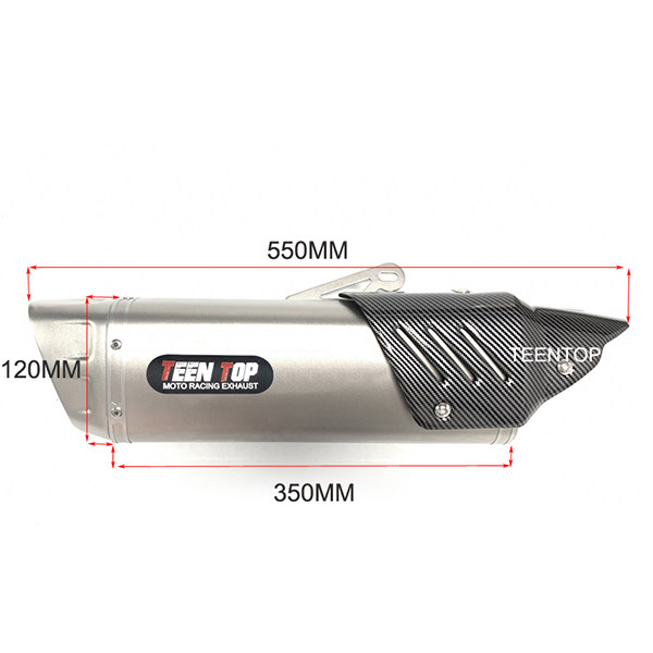 BM041SS-08 550mm Universal Motorcycle Exhaust Escape Muffler With  heat shield Cover For SV650 GSXR1000 GSXS1000 GSXR650 GSXR750