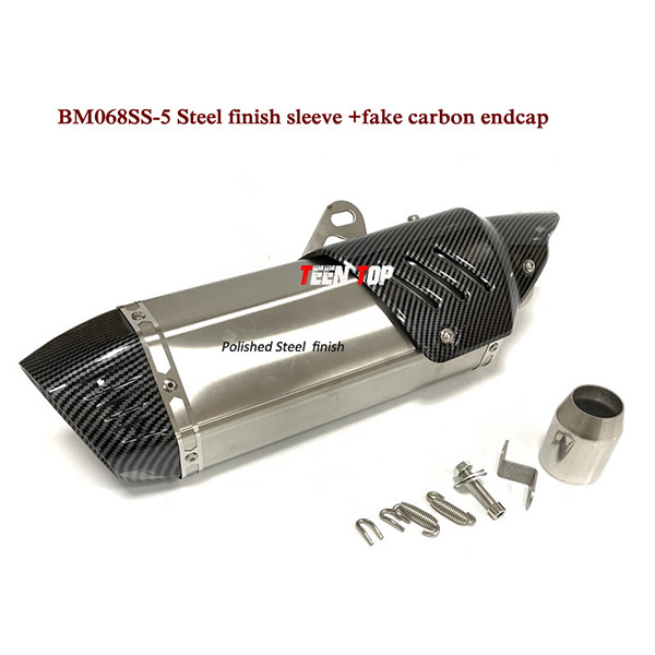 BM068SS Double outlet motorcycle exhaust muffler  For Z900 CBR650 ER6N MT09 Tracer MT07