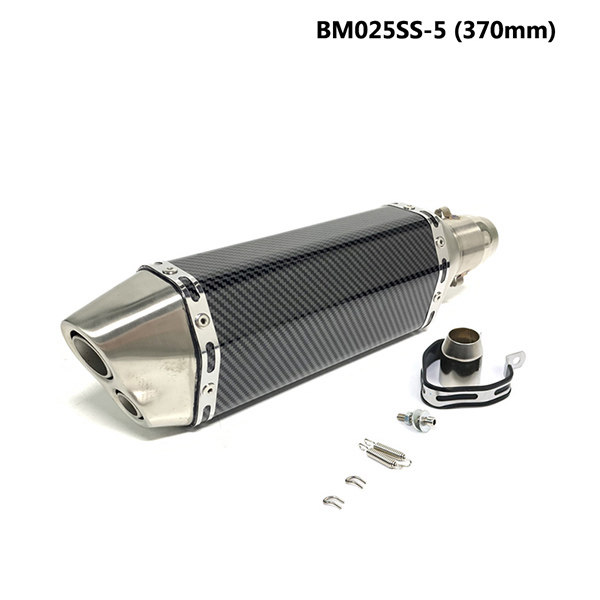 BM025SS 370mm Universal Motorcycle Exhaust Escape Modified Muffler Dual outlet