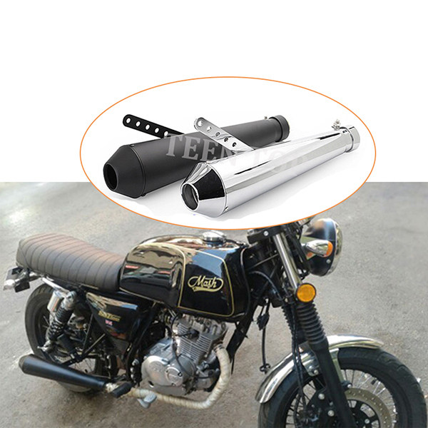BM031SS Retro Cafe Racer Motorcycle Exhaust Muffler Pipe Modified Tail System For CG125 GN125 Cb400SS SR400 EN125 XL883 1200