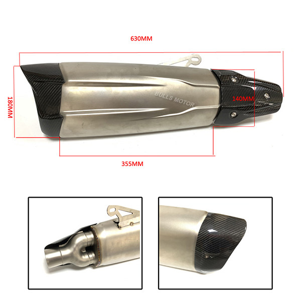 BM070CC 630mm Motorcycle Exhaust Dual-outlet Muffler For BMW R1250R R1250RS R1250RT R1250GS ADV