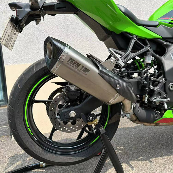 2023 Kawasaki ZX4RR Slip-on Exhaust 51mm Steel Motorcycle Exhaust Muffler With Dual Hole