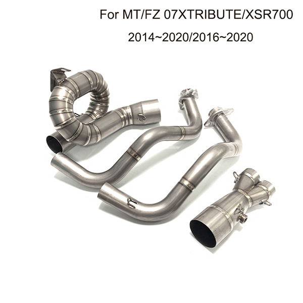 2014-2020 YAMAHA MT07 /FZ07 /XTRIBUTE /XSR700 Exhaust Pipe Curved 51mm Motorcycle Exhaust Front Link Pipe Titanium