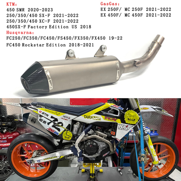 2018-2022 Husqvarna FC250/FC450/FS450 /FX450 Slio-on Exhaust Offroad Bike Exhaust For KTM 450 SX-F/XC-F/SMR Titanium
