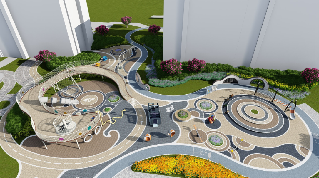 小区大型廊架游乐场