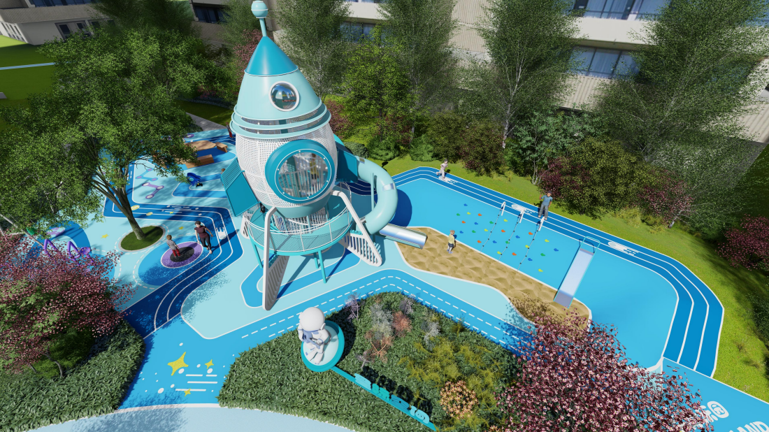 火箭不锈钢滑梯